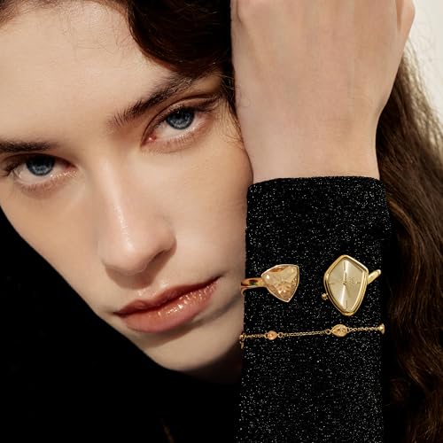 SAGA Phantom Luxury Cuff Watch Softened Rhombus Case Sunray Dial Danube Crystals Japanese Quartz 30M Water Resistant Elegant Gift 2 Sizes - Image 3