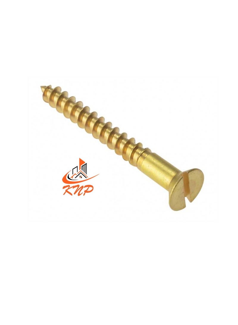KNP Brass Slotted Countersunk Head Screws - Pack of 200 (1/2" x 6g)  - Image 1