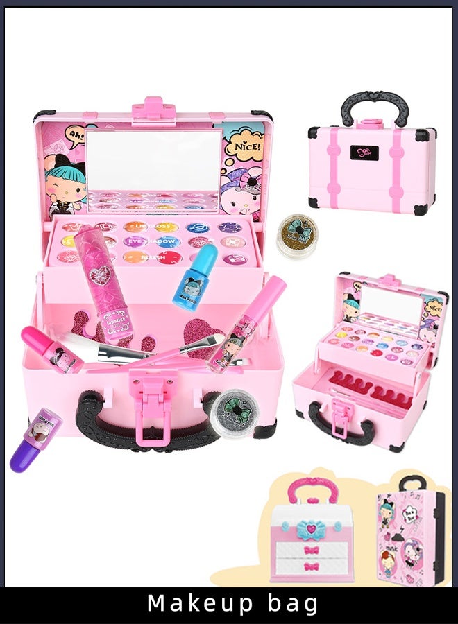 مستحضرات تجميل الأطفال لعبة مجموعة تخزين حقيبة أحمر شفاه فتاة أميرة على طاولة تغيير الملابس هدية - Image 1
