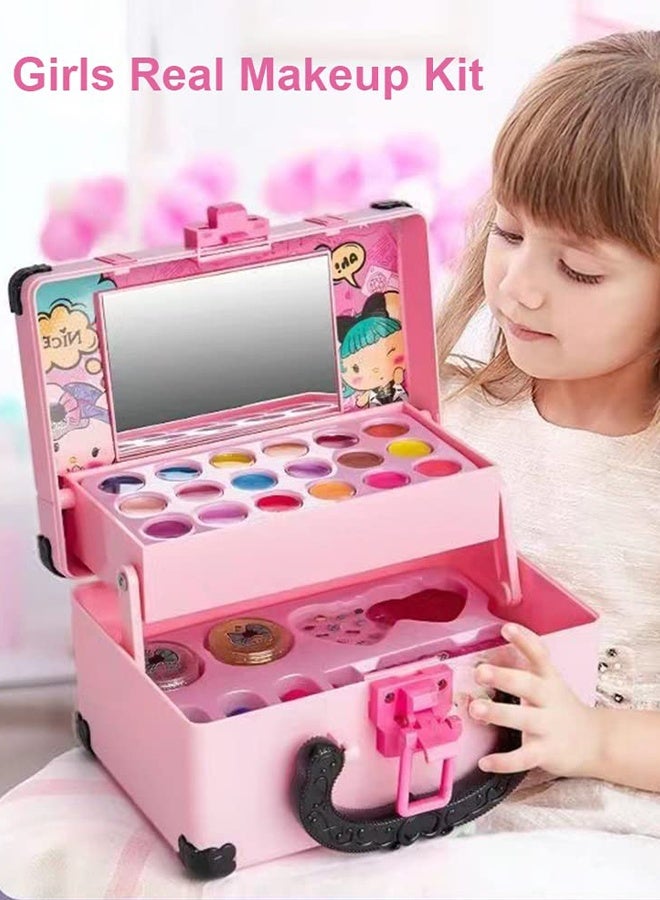 مستحضرات تجميل الأطفال لعبة مجموعة تخزين حقيبة أحمر شفاه فتاة أميرة على طاولة تغيير الملابس هدية - Image 3