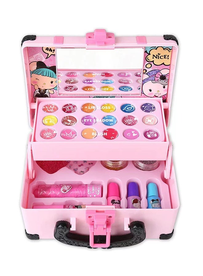 مستحضرات تجميل الأطفال لعبة مجموعة تخزين حقيبة أحمر شفاه فتاة أميرة على طاولة تغيير الملابس هدية - Image 4