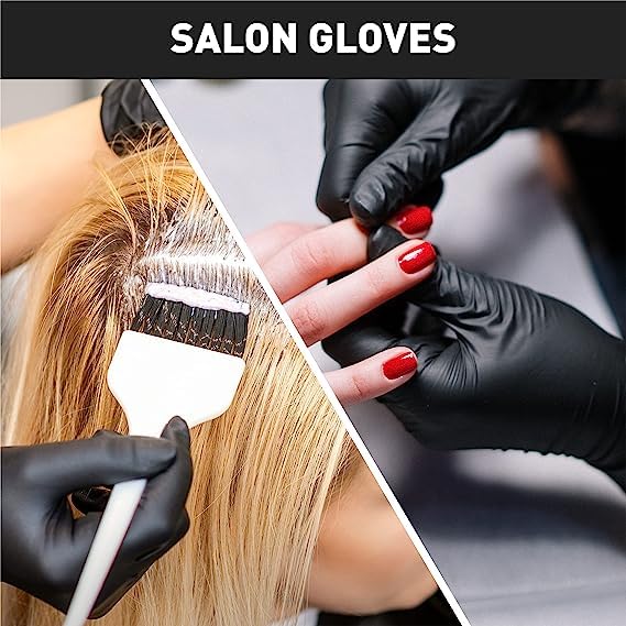 OKIAAS Black/Pink Vinyl Gloves Disposable Latex Free, Food Safe, Powder Free, 5 Mil Thickened for Cooking, Cleaning, Food Prep, Baking, Hair Dye, Tattoo, Large, 50 Count - Image 5