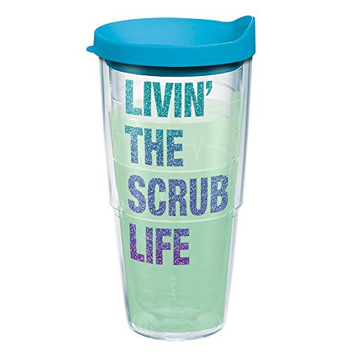 Tervis Nurse Scrub Life Made in USA Double Walled Insulated Tumbler Travel Cup Keeps Drinks Cold & Hot, 24oz, Clear - Image 1