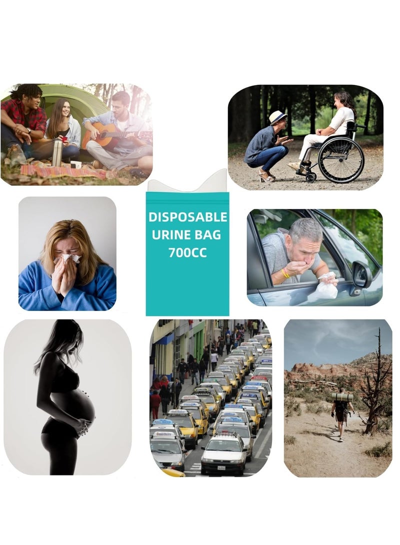 Excefore Emergency Unisex Disposable Urine Bags 8/12/16/24 Pack 700ML Portable Camping Travel Pee Vomit Portable Toilet Bag for Traffic Jams, Camping, Hiking, Pregnant,Men Women Patient, Kids Brief Relief - Image 4