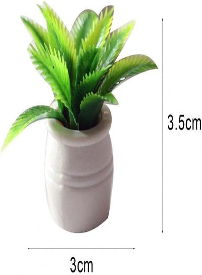 WLngtv 2 Pieces Dollhouse Decoration Plant Pots Miniature Green Potted Bonsai Model Dollhouse Accessories Decor,1:12 Scale Doll House Miniature Plant Model, DIY Decoration Props Accessories - Image 2