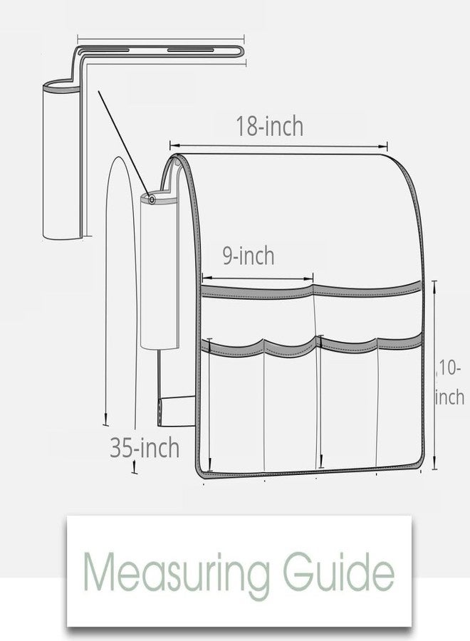 DHARMATMAJ Cotton Sofa Armrest Organizer Sofa Cover Remote Magazine Tablet Mobile Holder for Home Office Bedroom Hotel with Front Side Drink Holder (Dark Grey) - Image 2