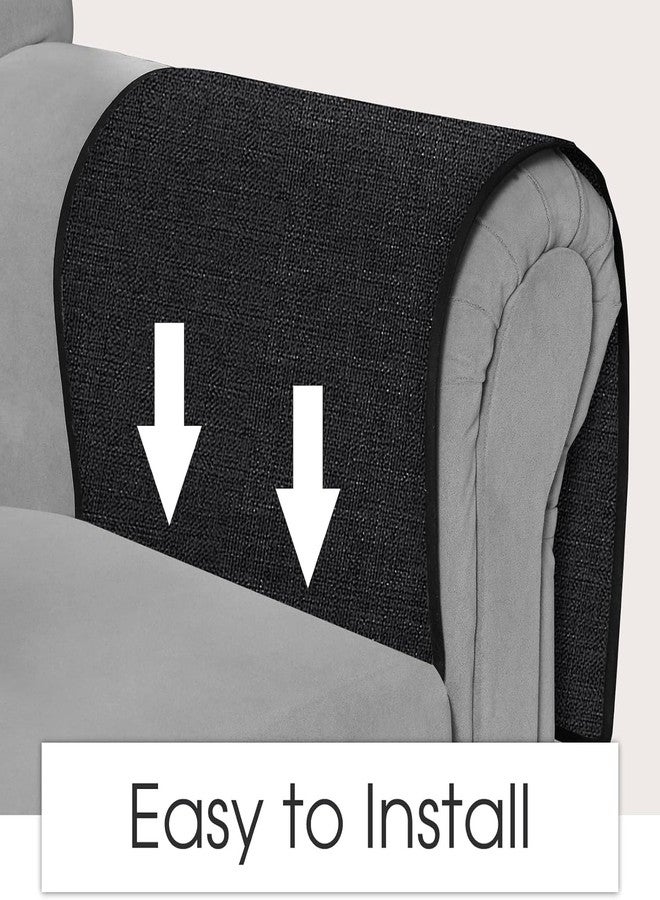 DHARMATMAJ Cotton Sofa Armrest Organizer Sofa Cover Remote Magazine Tablet Mobile Holder for Home Office Bedroom Hotel with Front Side Drink Holder (Dark Grey) - Image 5