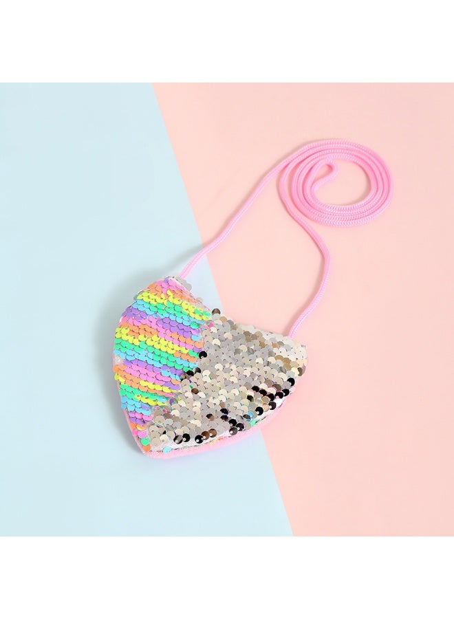Pack of 2 Little Girls Glitter Reversible Sequins Crossbody Purse, Mini Shoulder Bag for Outings & Parties - Image 3