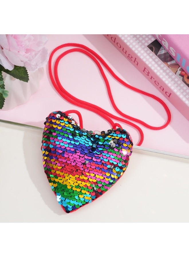 Pack of 2 Little Girls Glitter Reversible Sequins Crossbody Purse, Mini Shoulder Bag for Outings & Parties - Image 2
