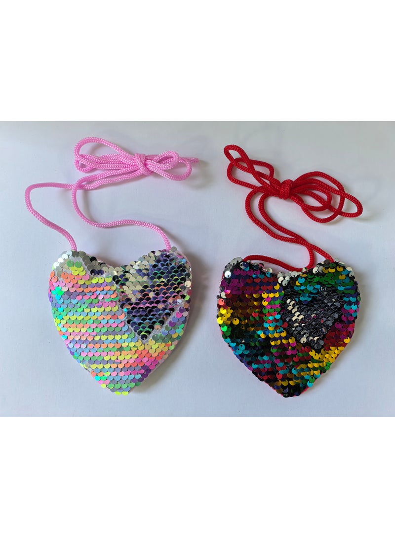 Pack of 2 Little Girls Glitter Reversible Sequins Crossbody Purse, Mini Shoulder Bag for Outings & Parties - Image 5