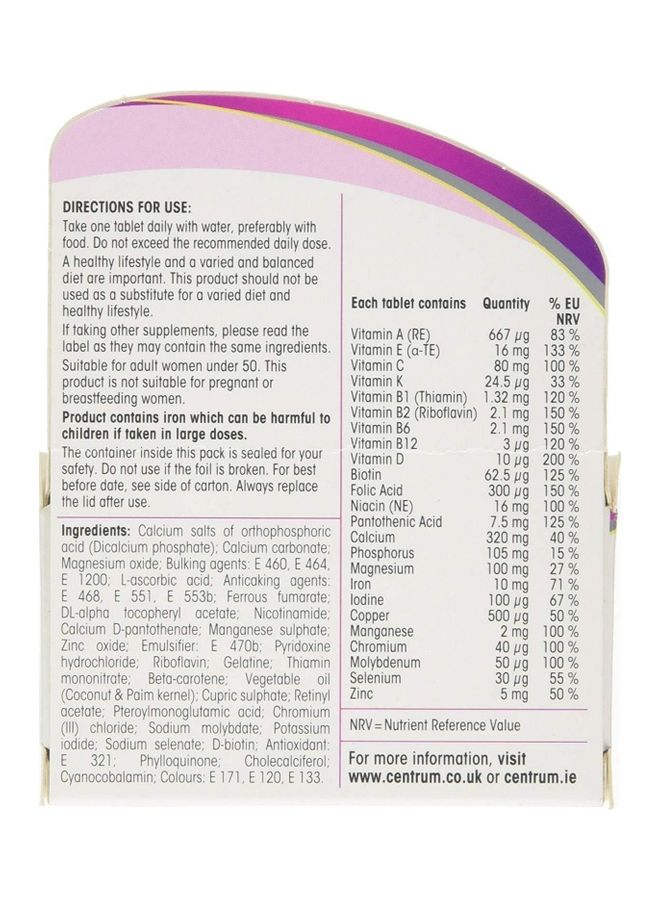 Centrum Multivitamin And Multimineral For Women 30 Tablets - Image 2