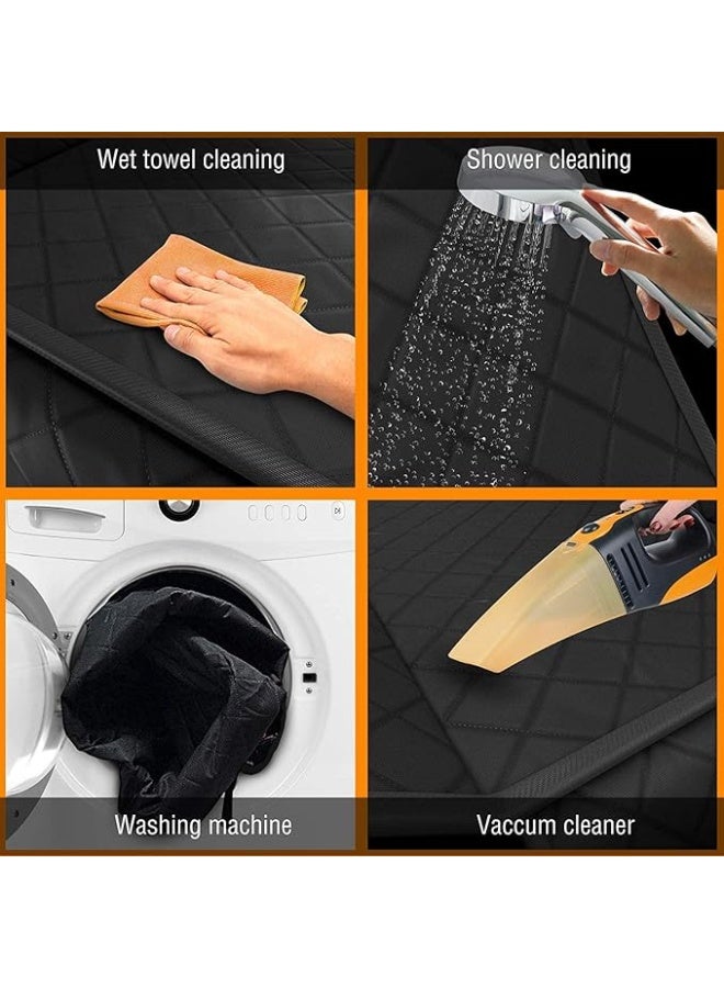 Lightweight Water Resistant Pet Backseat Cover Dog Cat Puppy Safety Rear Bench Seat Protector Quilted Mat for Cars-Black - Image 5