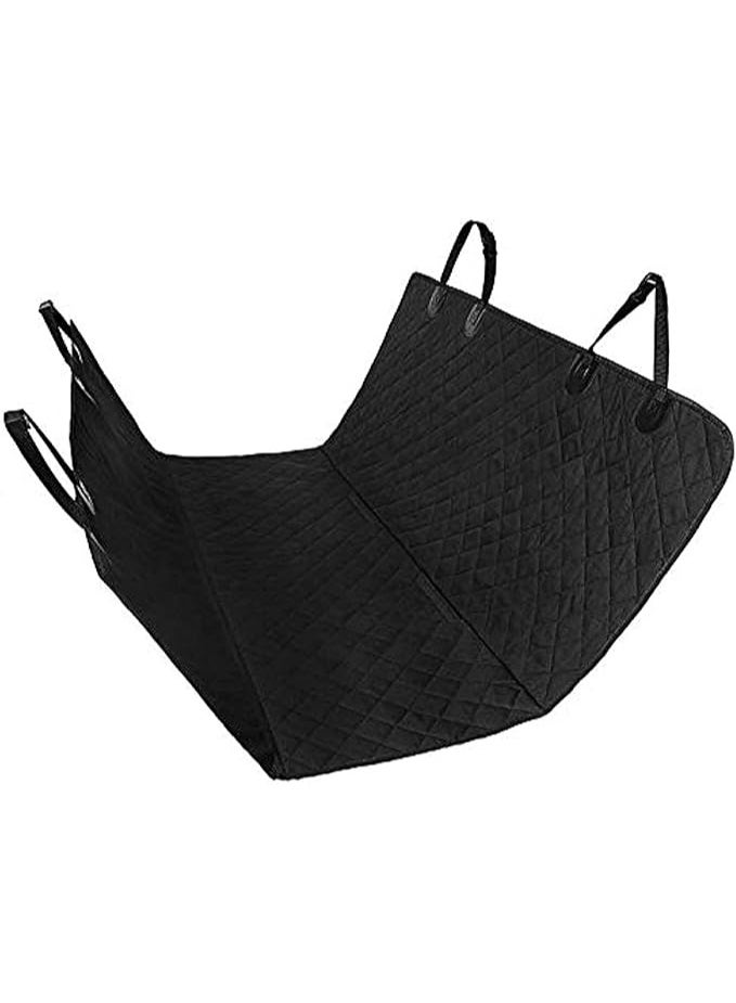 Lightweight Water Resistant Pet Backseat Cover Dog Cat Puppy Safety Rear Bench Seat Protector Quilted Mat for Cars-Black - Image 1