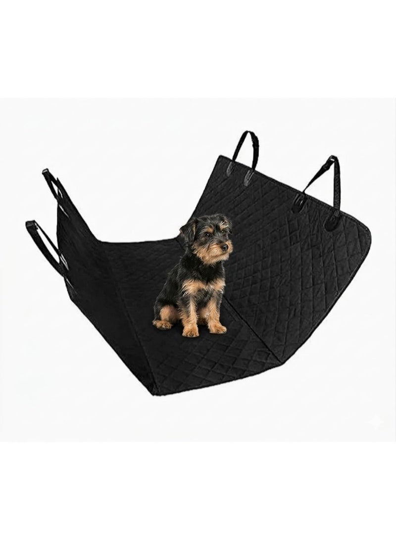 Lightweight Water Resistant Pet Backseat Cover Dog Cat Puppy Safety Rear Bench Seat Protector Quilted Mat for Cars-Black - Image 1
