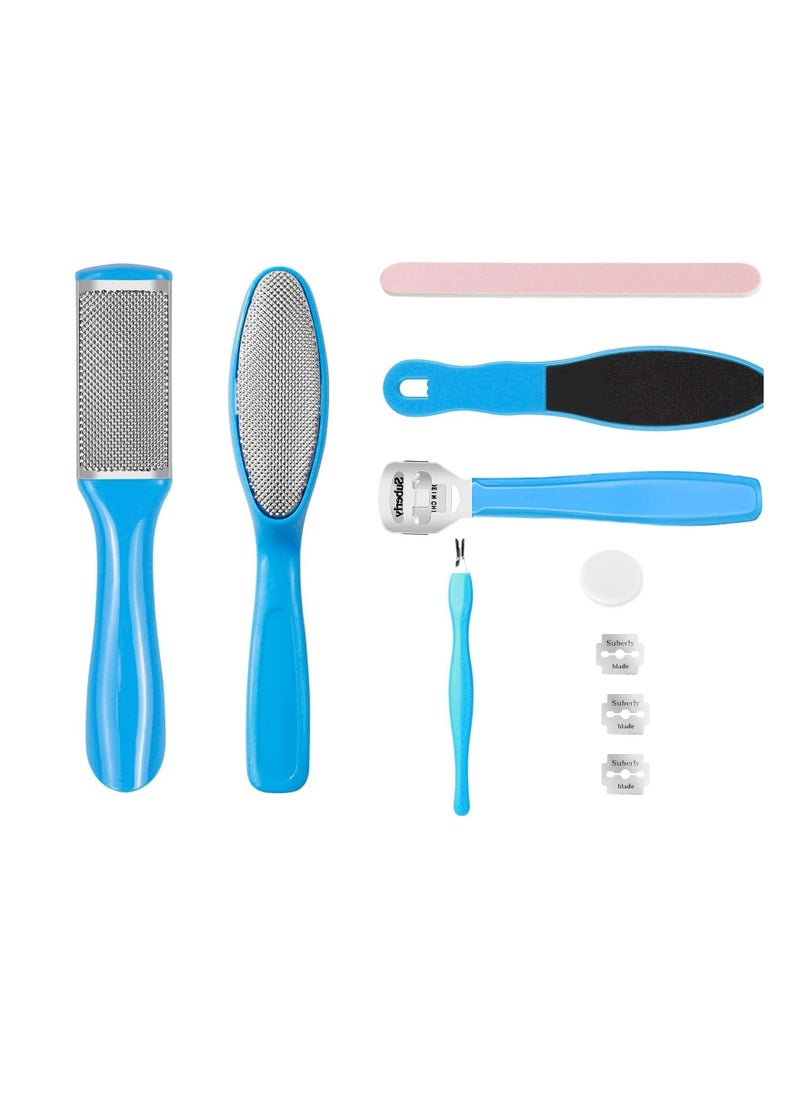 SYOSI 8 in 1 Professional Pedicure Kit, Pedicure Rasp Foot File Callus Remover for Dead, Hard Skin, Cracked Heels, and Dry Feet, Great Foot Care Tools for Women Men  - Image 1