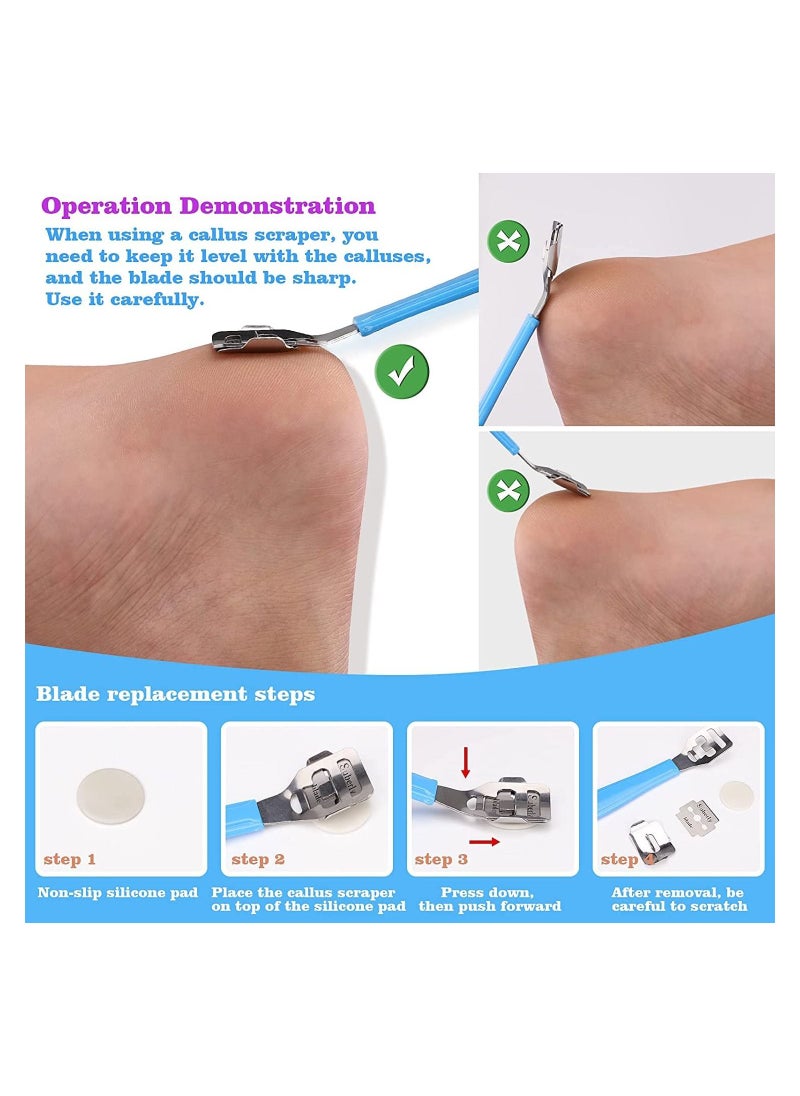 SYOSI 8 in 1 Professional Pedicure Kit, Pedicure Rasp Foot File Callus Remover for Dead, Hard Skin, Cracked Heels, and Dry Feet, Great Foot Care Tools for Women Men  - Image 4