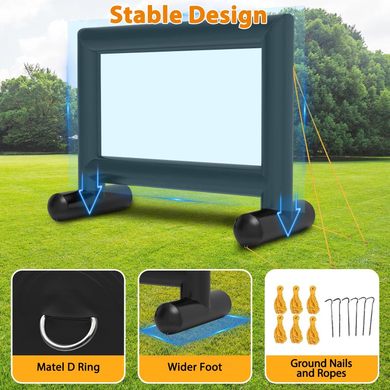 Estgora 14FT Inflatable Movie Screen Outdoor, Blow Up Projector Screen, Inflatable Movie Screen with Air Blower Front & Rear Projection Screens for Outdoor Movie Night Backyard Pool Fun - Image 5