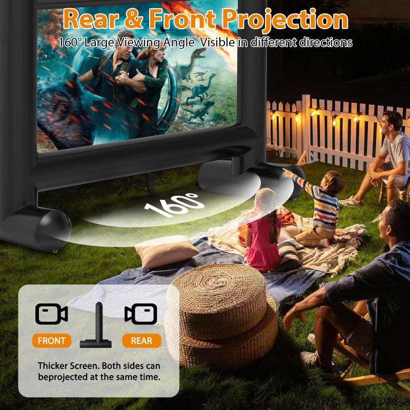 Estgora 14FT Inflatable Movie Screen Outdoor, Blow Up Projector Screen, Inflatable Movie Screen with Air Blower Front & Rear Projection Screens for Outdoor Movie Night Backyard Pool Fun - Image 2