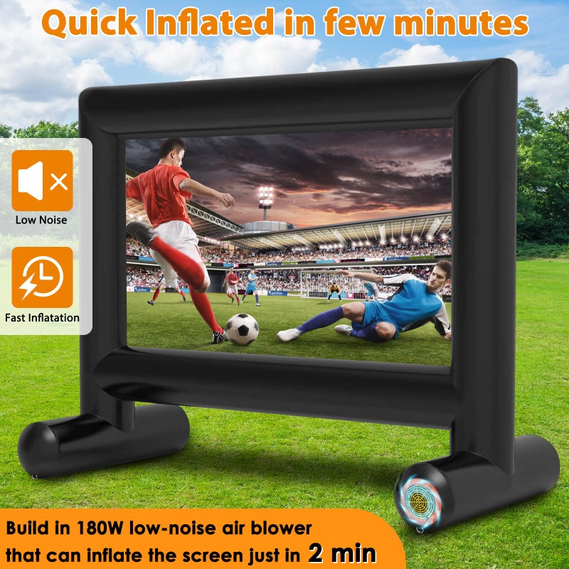 Estgora 14FT Inflatable Movie Screen Outdoor, Blow Up Projector Screen, Inflatable Movie Screen with Air Blower Front & Rear Projection Screens for Outdoor Movie Night Backyard Pool Fun - Image 4