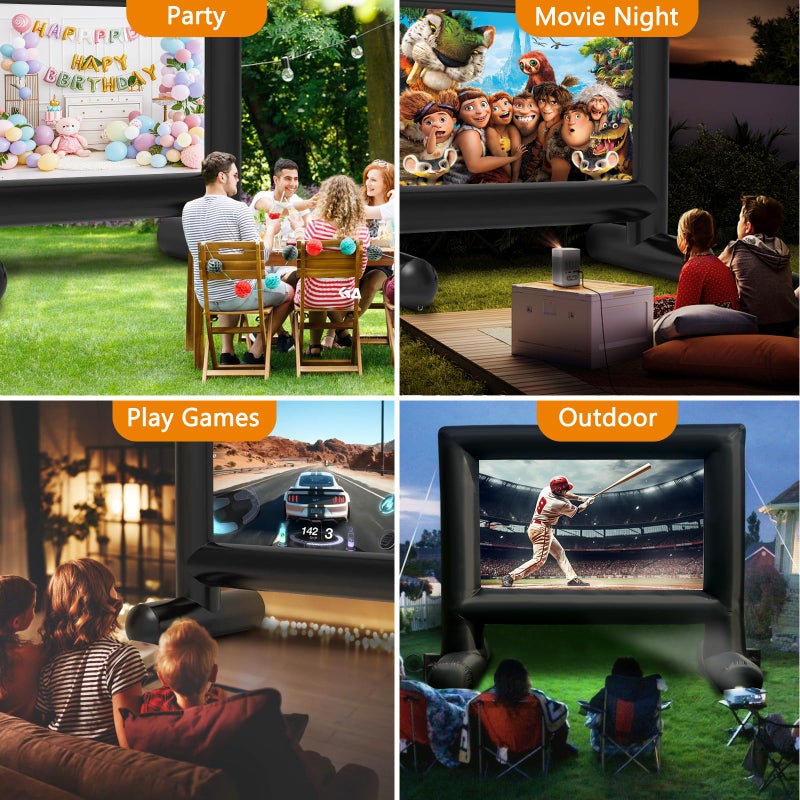 Estgora 14FT Inflatable Movie Screen Outdoor, Blow Up Projector Screen, Inflatable Movie Screen with Air Blower Front & Rear Projection Screens for Outdoor Movie Night Backyard Pool Fun - Image 3