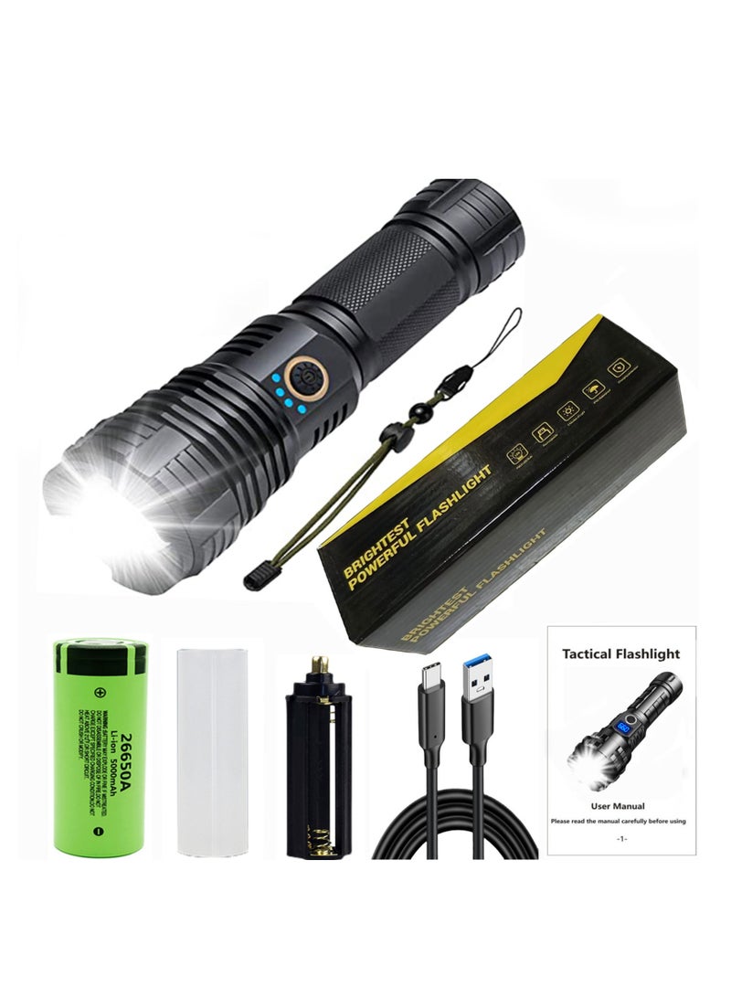 Rechargeable Flashlights 90000 High Lumens High Power Led Flashlight 5 Modes IPX7 Waterproof for Camping, Hiking, Emergencies - Image 1