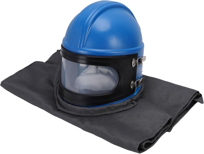 Asixxsix Sandblasting Hood, Air Feed Sandblast Helmet with Protective Lens and Lightweight Sleeveless Suit for Spraying Cutting Dust Laden Areas - Image 2