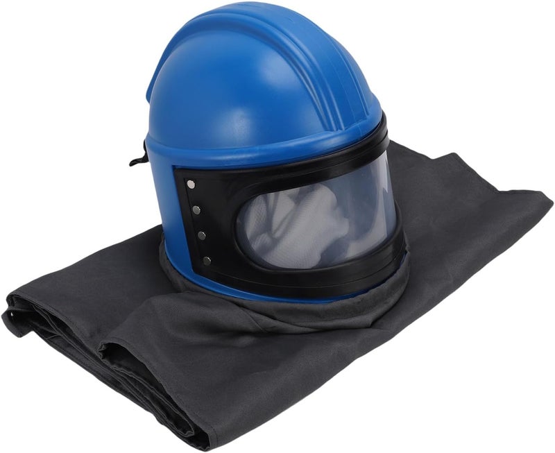 Asixxsix Sandblasting Hood, Air Feed Sandblast Helmet with Protective Lens and Lightweight Sleeveless Suit for Spraying Cutting Dust Laden Areas - Image 4