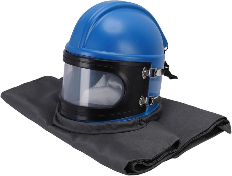 Asixxsix Sandblasting Hood, Air Feed Sandblast Helmet with Protective Lens and Lightweight Sleeveless Suit for Spraying Cutting Dust Laden Areas - Image 5