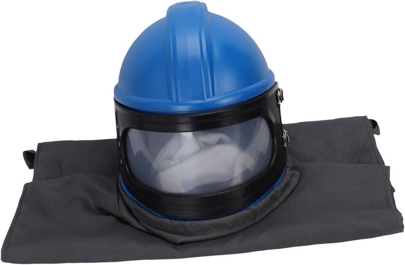 Asixxsix Sandblasting Hood, Air Feed Sandblast Helmet with Protective Lens and Lightweight Sleeveless Suit for Spraying Cutting Dust Laden Areas - Image 3