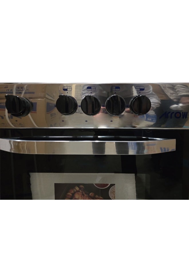 Arrow Gas Oven - 4 Burners - 55*55 CM - Full Safety - Stainless Steel - Egyptian - RO-5555GSF  - Image 5