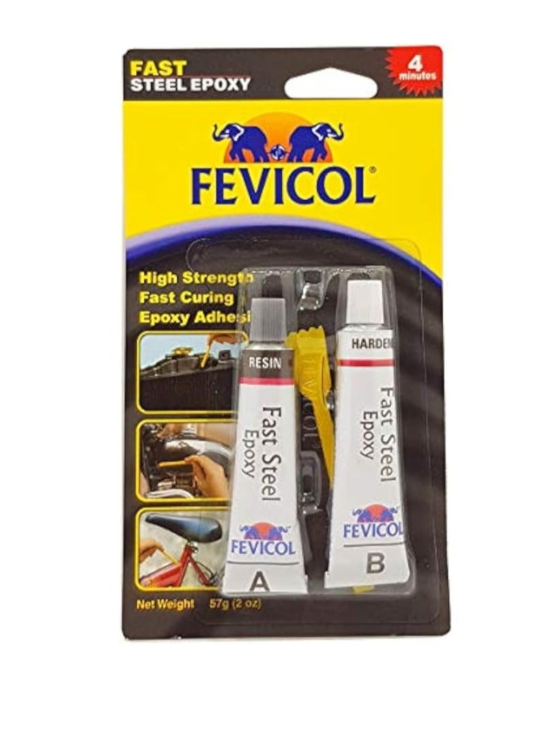 Fevicol Fast Steel Epoxy 57 gm | Two- Component Rapid-Setting Metal Adhesive for Auto Repairs Plumbing Radiators Household Fixes & Industrial Sealing - Image 2