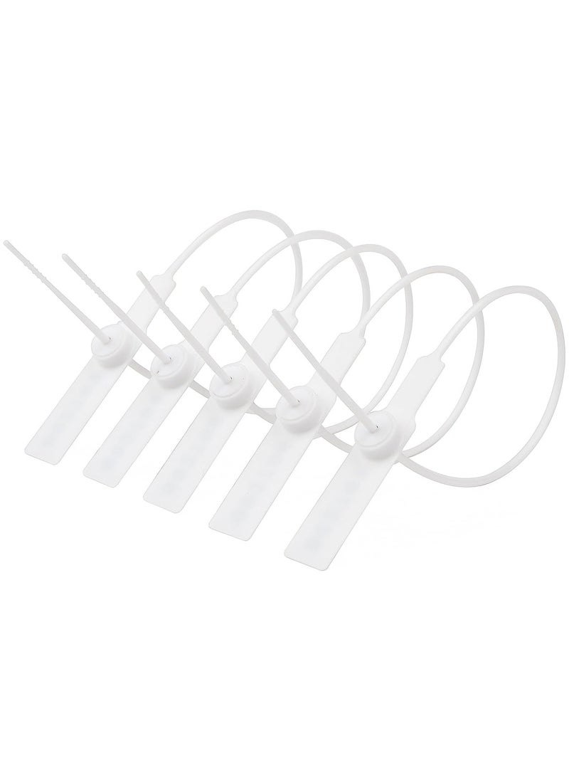 Generic - 100 Pcs Plastic Security Seal with Metal Insert, Tamper Evident Seals Pull Tite Security Tags Numbered Disposable Self-Locking Tie Plastic Truck Seals, White - Image 1