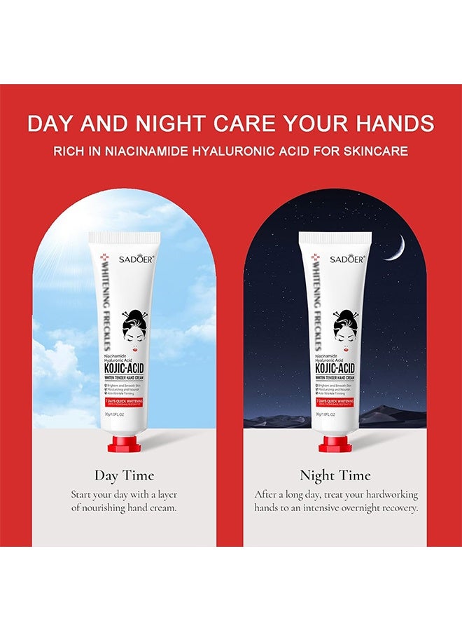 SADOER Kojic Acid Whiten Tender Hand Cream, Kojic Acid Cream Sadoer,Whitening Freckles Kojic Acid Hand Cream (3 PCS) - Image 5