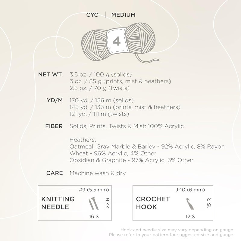 Lion Brand Yarn Vanna's Choice Yarn in Grey Marble - 1 Skein - Image 4