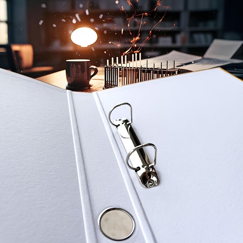 حلقة مجلد بلاستيكي على شكل D مقاس A4، ثقبان، مجلد ثقيل التحمل، يتسع لـ 200 ورقة، منظم وثائق بلاستيكي متين للمدرسة والمكتب، باللون الأخضر. - Image 1
