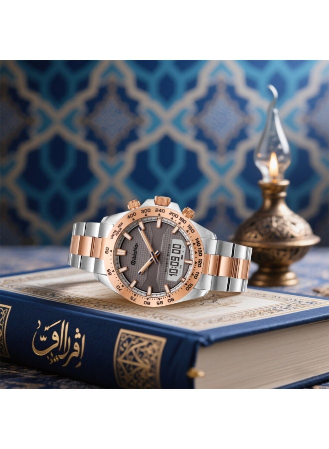 قِبلة ناف ساعة القبلة تعمل بالطاقة الشمسية، اتجاه القبلة للمسلمين، مواقيت الصلاة العالمية، تذكير بموعد الأذان، عداد للصلاة، التقويم الميلادي والإسلامي، ضرورية للسفر، هدية الإيمان  - Image 5
