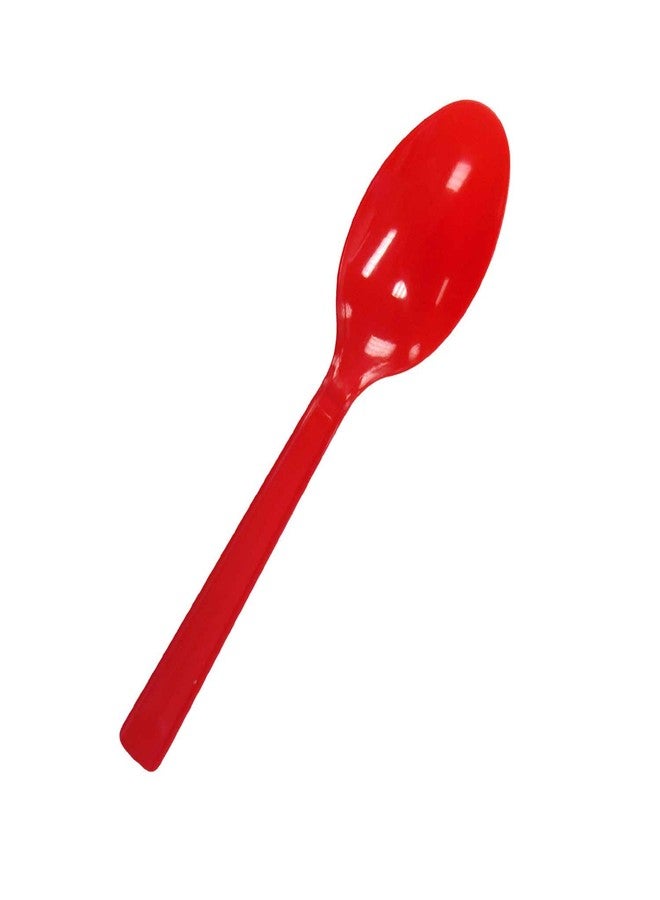 Party Essentials N24509RD Medium-Weight Hard Plastic Plastic Spoons, Red (1,200 Count) - Image 1