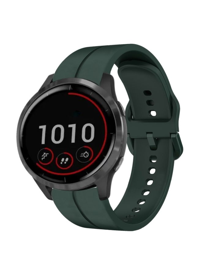 Replacement Strap For Garmin Vivoactive4 22mm Loop Silicone Watch Band Dark Green