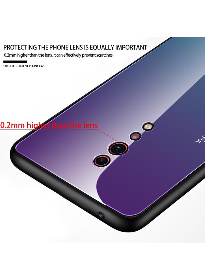 اس-توب جراب لهاتف OPPO Reno Z، جراب زجاجي متدرج الألوان - Image 3