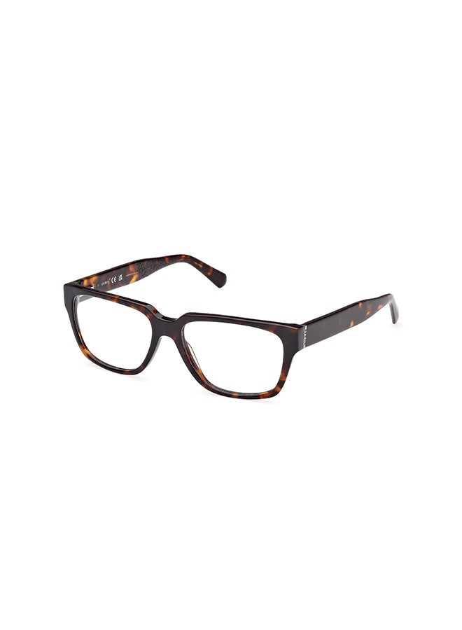 GUESS Men's Rectangular Eyeglass Frames Dark Havana GUESS GU5015005255 55 mm - Image 1