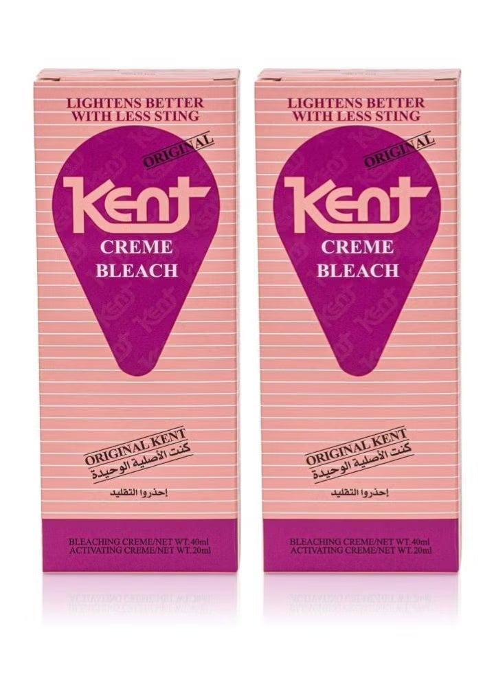 KENT 2Pcs KENT Creme Bleach 40ml Creme Activating 20ml - Image 1