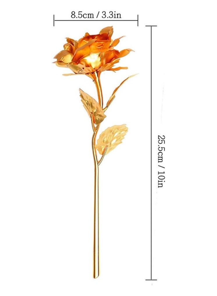 RATSAW 10 Inch 24K Gold Foil Artificial Rose 24K Gold Rose Birthday Gift Wedding Mother's Day Gift With Gift Box Gold Set  - Image 4