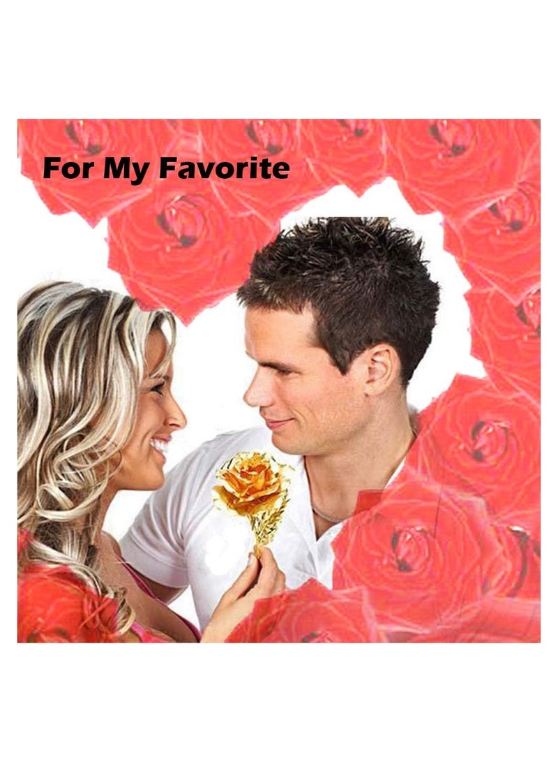 RATSAW 10 Inch 24K Gold Foil Artificial Rose 24K Gold Rose Birthday Gift Wedding Mother's Day Gift With Gift Box Gold Set  - Image 5