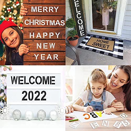 Ivana's 10 Inch Letter Stencils and Numbers, 36 Pcs Alphabet Art Craft, Reusable Plastic Art Craft for Wood, Wall, Fabric, Rock, Chalkboard, Signage, DIY School Art Projects, 10 Inch - Image 4