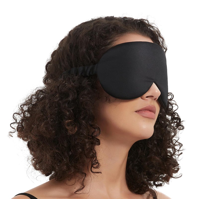 ALASKA BEAR Sleep Mask with Silk-Covered Headband for Hair Care, Silk Eye Mask Comfortable Scrunchy Band Over Ears (Built-in Contour Insert, Luxury 22 Momme) - Image 4