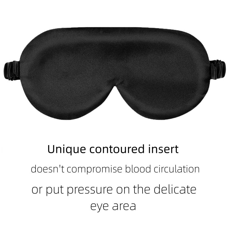 ALASKA BEAR Sleep Mask with Silk-Covered Headband for Hair Care, Silk Eye Mask Comfortable Scrunchy Band Over Ears (Built-in Contour Insert, Luxury 22 Momme) - Image 2