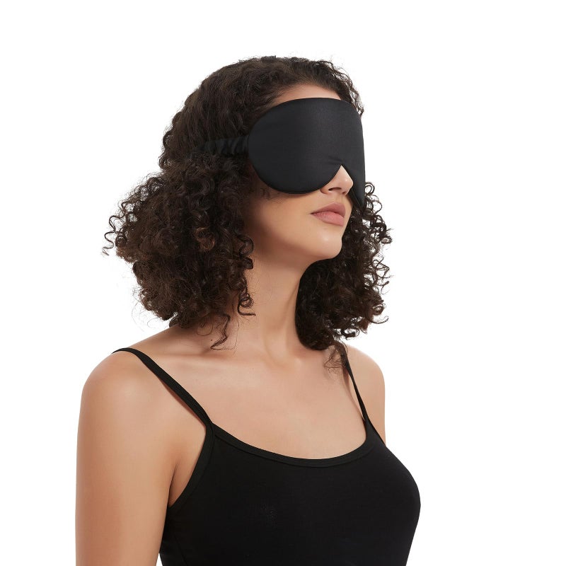 ALASKA BEAR Sleep Mask with Silk-Covered Headband for Hair Care, Silk Eye Mask Comfortable Scrunchy Band Over Ears (Built-in Contour Insert, Luxury 22 Momme) - Image 5