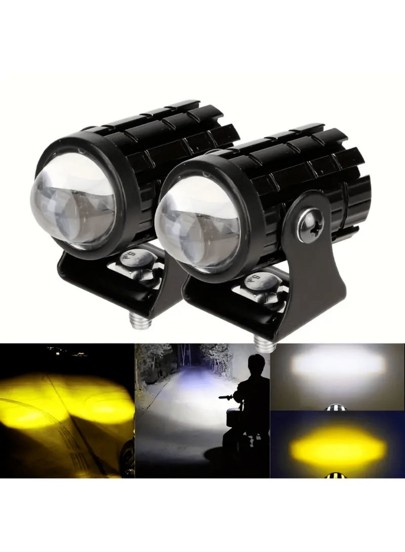ضوء عمل LED ثنائي اللون 8-80 فولت - أبيض + أصفر مصباح كشاف للدراجات النارية والمركبات الوعرة والجيب والشاحنات والقوارب - مقاوم للماء فائق السطوع - Image 5