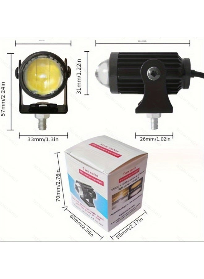 ضوء عمل LED ثنائي اللون 8-80 فولت - أبيض + أصفر مصباح كشاف للدراجات النارية والمركبات الوعرة والجيب والشاحنات والقوارب - مقاوم للماء فائق السطوع - Image 4