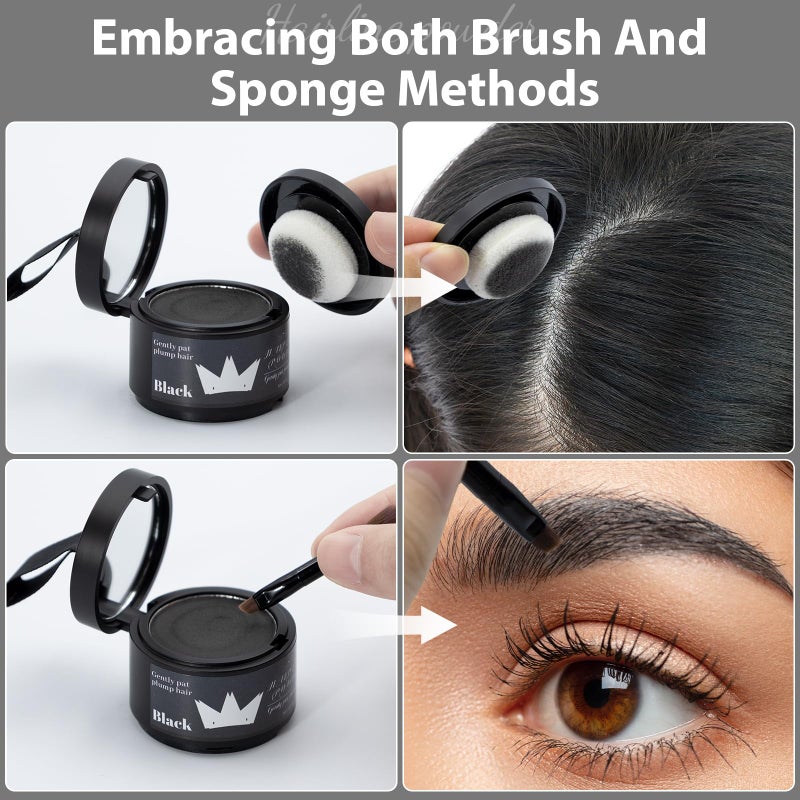 Comdian 2 Pack Hairline Powder for Women and Men, Used to Root Touch Up Hair Color, Thinning and Gray Hair Coverage and Bald Spots Coverage, Black - Image 3